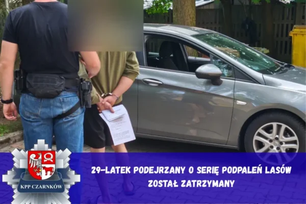 29-latek zatrzymany za serię podpaleń lasów w gminie Lubasz