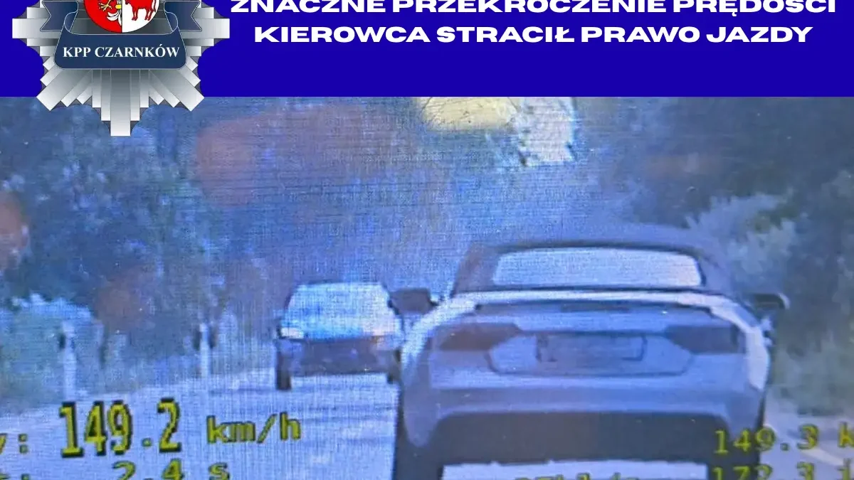 149 km/h na W178 – 40-latek z Wągrowca stracił prawo jazdy na trzy miesiące