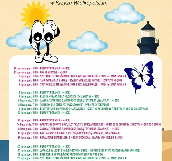 Wakacyjne atrakcje dla dzieci w Krzyżu Wielkopolskim – lipiec 2026