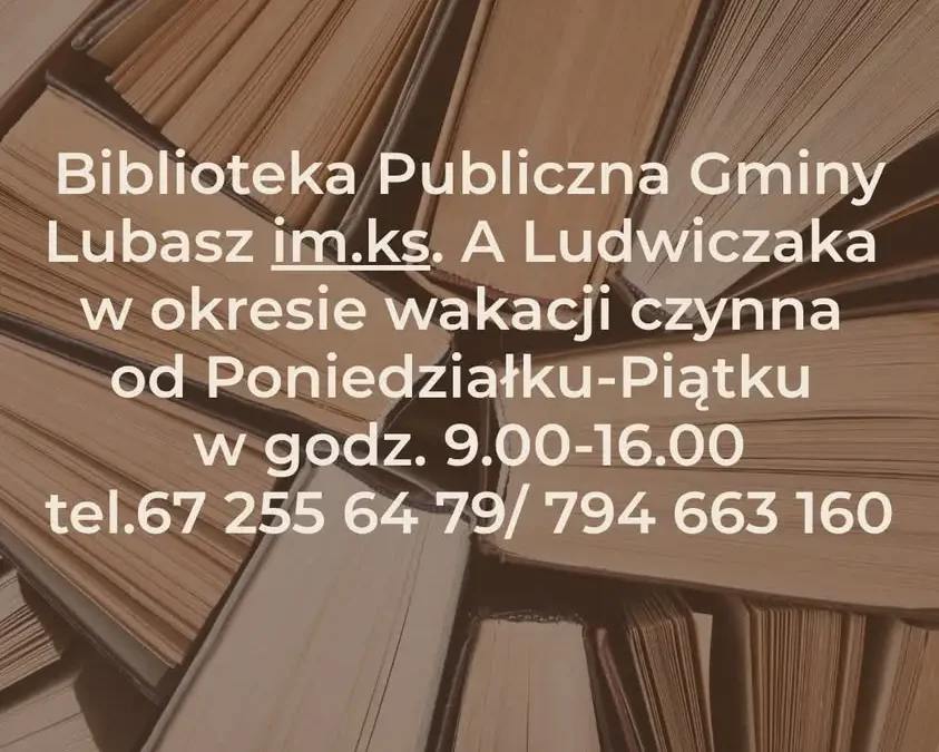 Wakacyjne godziny otwarcia biblioteki – sprawdź harmonogram