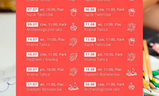 Wakacje z MCK 2026 – harmonogram zajęć i wydarzeń