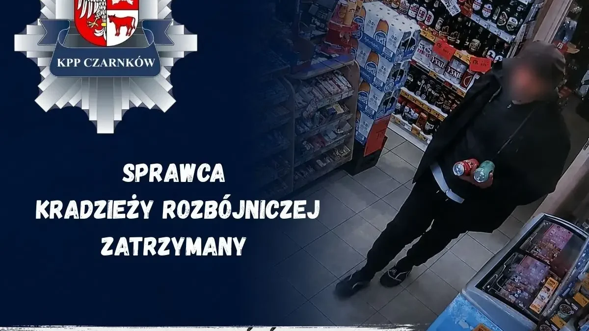 40-latek zatrzymany za kradzież rozbójniczą w Krzyżu Wielkopolskim. Był poszukiwany