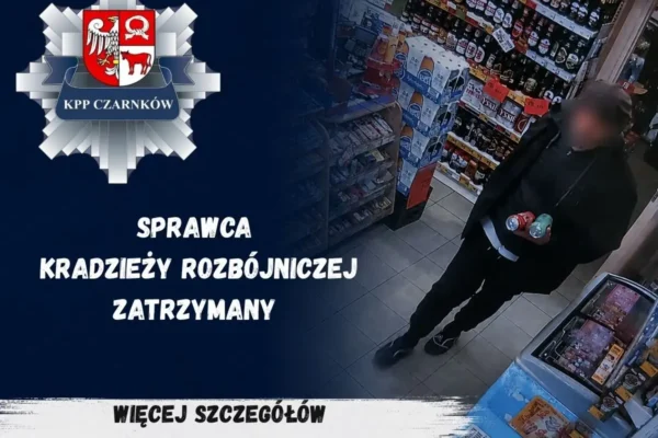 40-latek zatrzymany za kradzież rozbójniczą w Krzyżu Wielkopolskim. Był poszukiwany