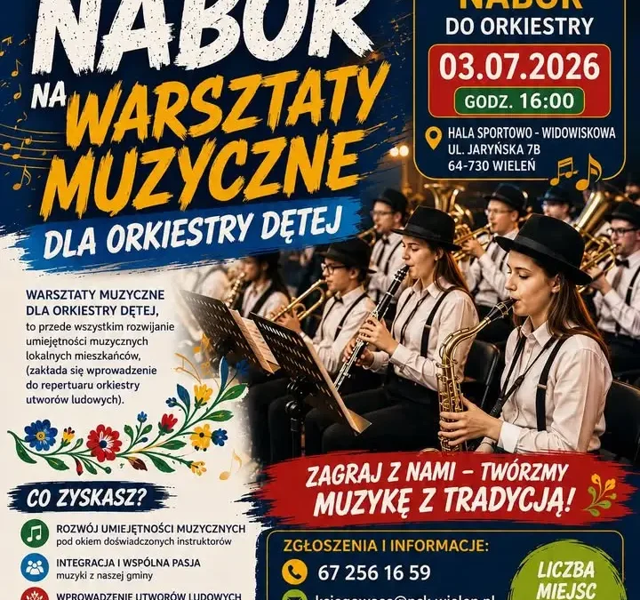 Warsztaty muzyczne dla orkiestry dętej w Wieleniu – nabór już 3 lipca