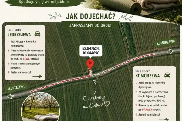Joga w Sadzie w Komorzewie – relaks wśród jabłoni już w piątek