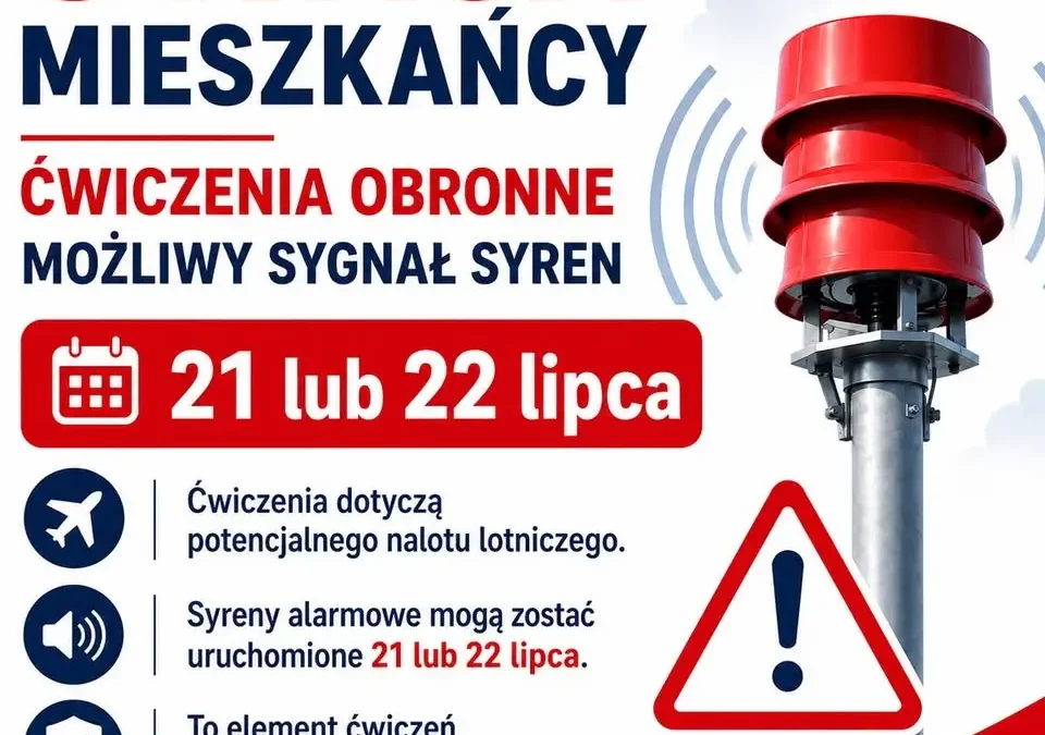 Ogólnopolskie ćwiczenia alarmowe „ALARM 2026” już 21 lipca