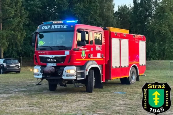OSP Krzyż Wielkopolski zabezpieczał lądowisko dla Lotniczego Pogotowia Ratunkowego w Łokaczu Małym