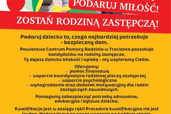 Zostań rodziną zastępczą – PCPR w Trzciance zaprasza do współpracy