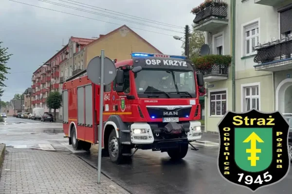 Kolizja na drodze DP174 w Krzyżu Wielkopolskim – interwencja OSP KSRG