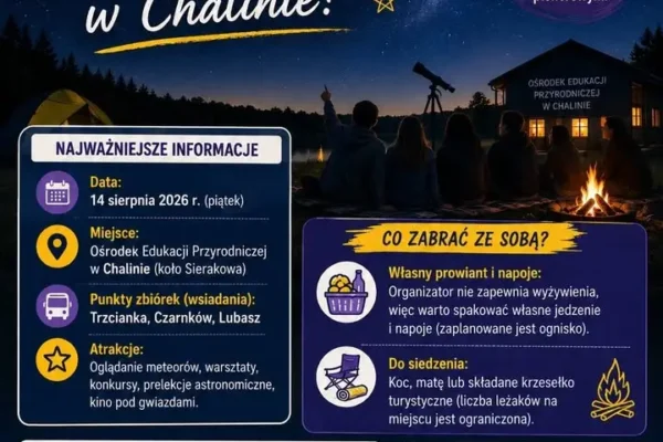 Noc Perseidów w Chalinie – bezpłatna wycieczka dla uczniów szkół ponadpodstawowych