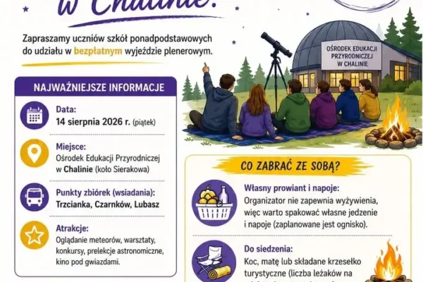 Noc Perseidów w Chalinie – bezpłatna wycieczka dla uczniów szkół ponadpodstawowych
