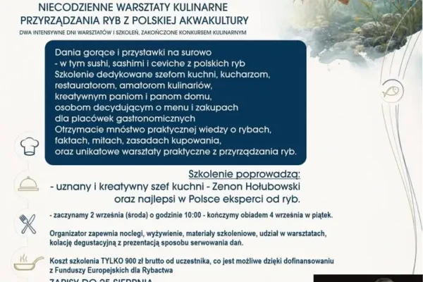 Warsztaty kulinarne z ryb polskiej akwakultury – Akwakultura od KUCHNI 2026