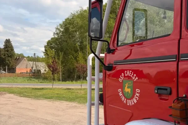 Strażacy z OSP Chełst uratowali kota uwięzionego na drzewie