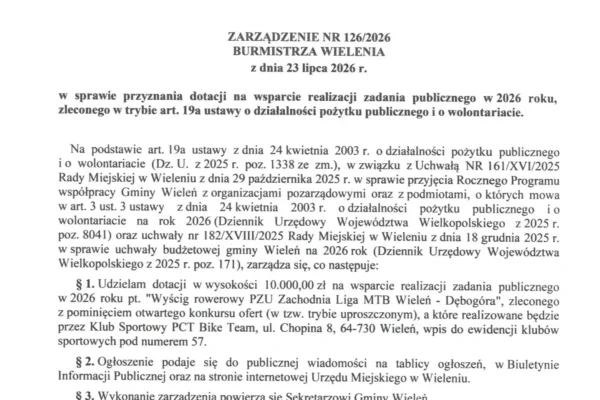 Dotacja na wyścig rowerowy PZU Zachodnia Liga MTB w Wieleniu przyznana
