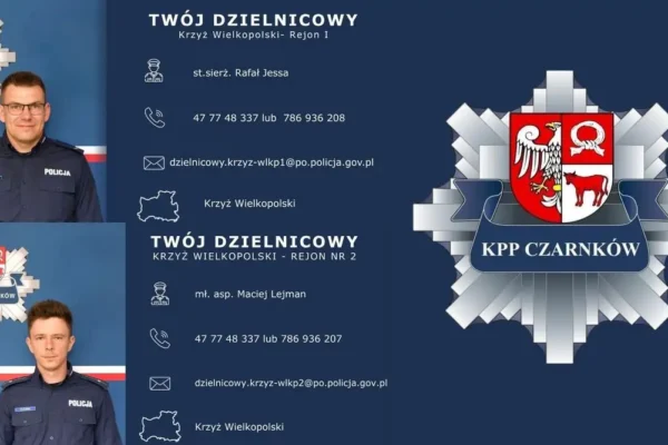 Poznaj dzielnicowych z Krzyża Wielkopolskiego – kontakt i rejony służbowe