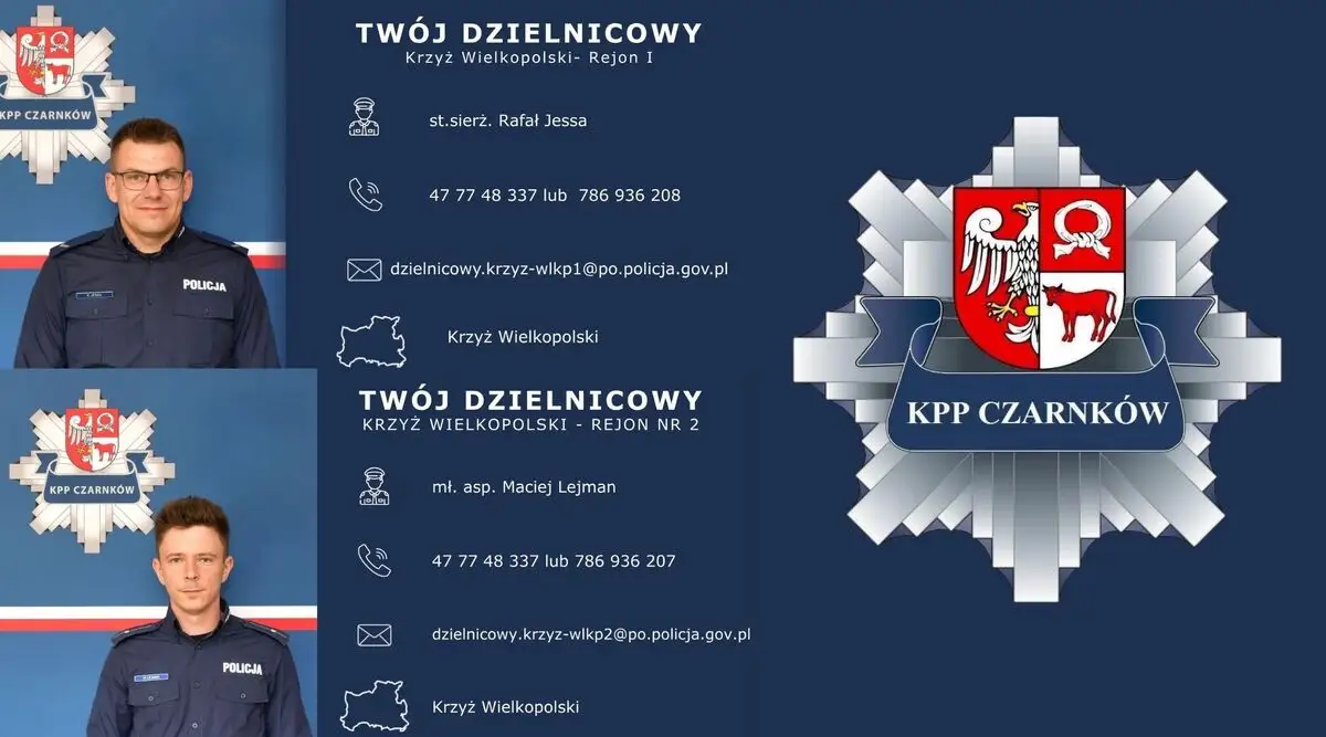Poznaj dzielnicowych z Krzyża Wielkopolskiego – kontakt i rejony służbowe