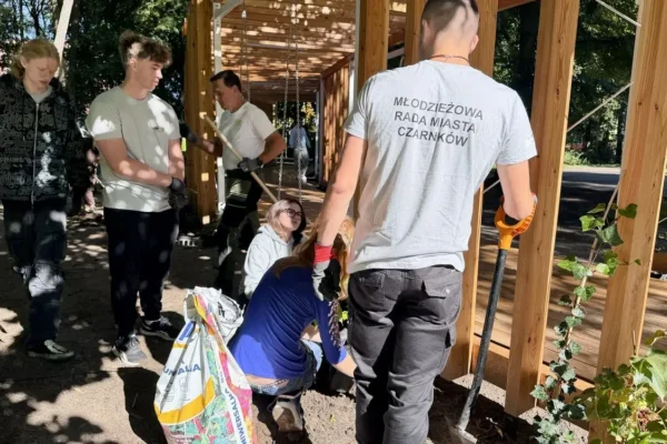 Pergola w Parku Staszica w Czarnkowie ukończona – zakończono nasadzenia