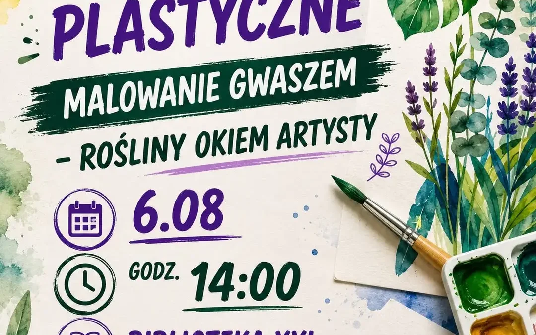 Warsztaty plastyczne w Bibliotece XXI – malujemy rośliny gwaszem