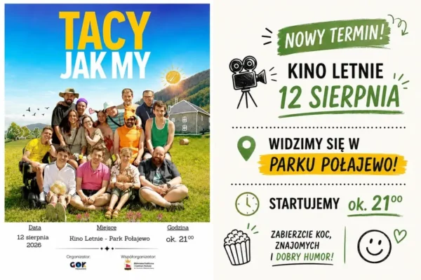 Kino letnie w Połajewie – nowy termin seansu 12 sierpnia