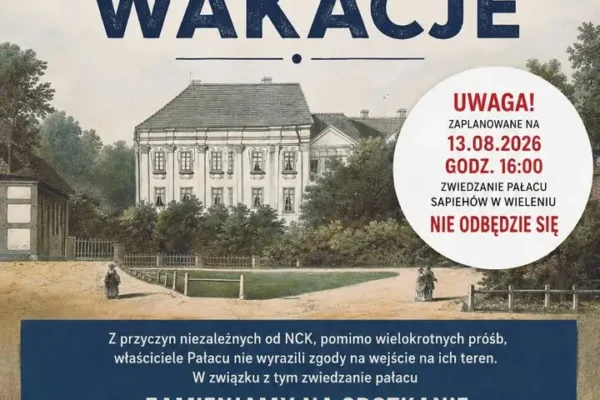 Zmiana planów: zamiast zwiedzania pałacu w Wieleniu – spotkanie o jego historii