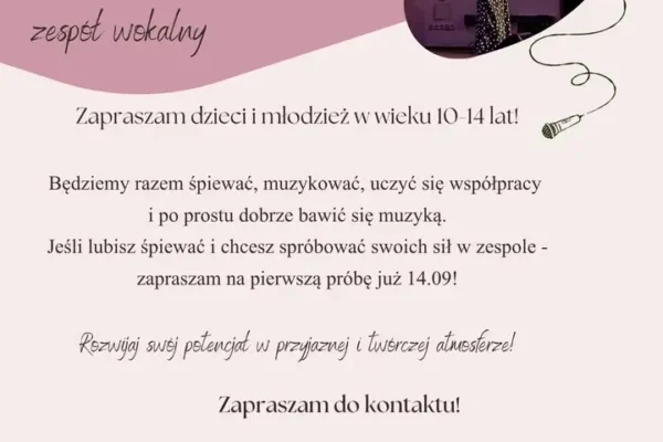 Ruszyły zapisy do dziecięco-młodzieżowego zespołu wokalnego w Polajewie