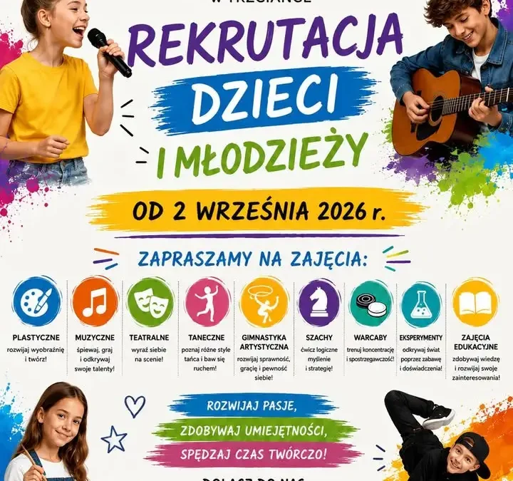 MDK Trzcianka zaprasza na zajęcia artystyczne od 2 września