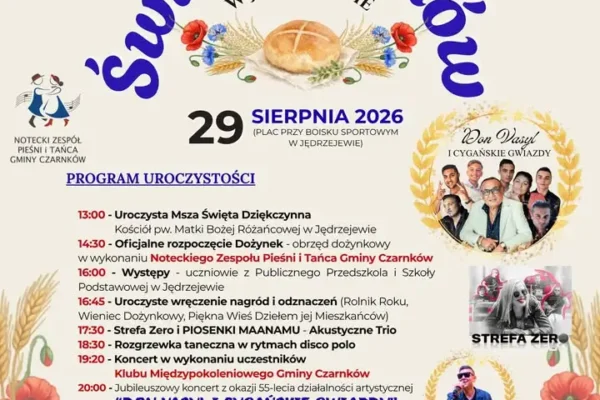 Gminne Dożynki w Jędrzejewie już dziś! Sprawdź program