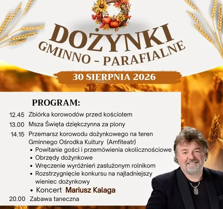 Dożynki Gminno-Parafialne w Lubaszu – 30 sierpnia 2026