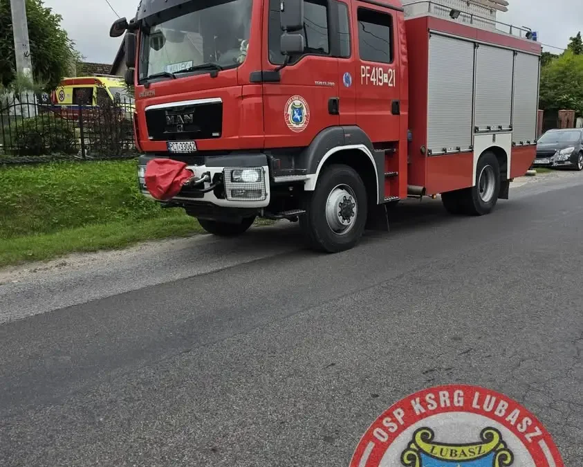 OSP Lubasz wspiera ZRM w porannym zdarzeniu