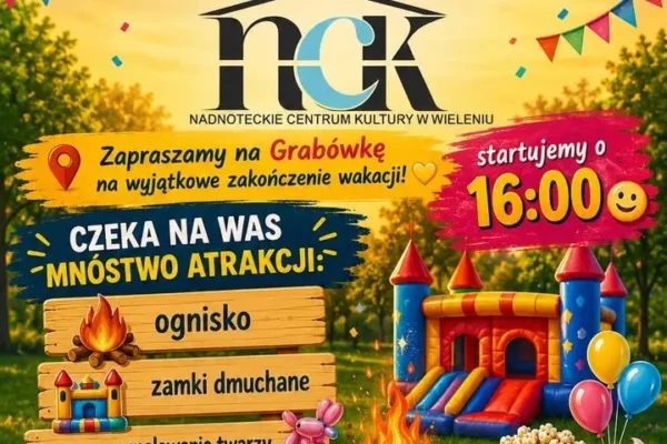 Wielkie zakończenie wakacji na Grabówce – ognisko, piania party i dmuchańce