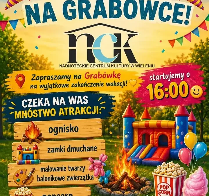 Wielkie zakończenie wakacji na Grabówce – ognisko, piania party i dmuchańce
