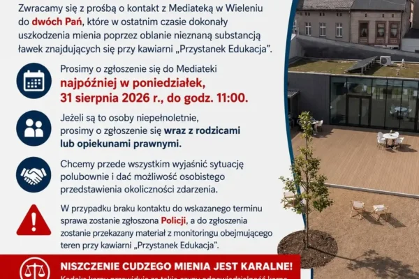 Uszkodzenie ławek w Wieleniu: NCK prosi o kontakt sprawczynie