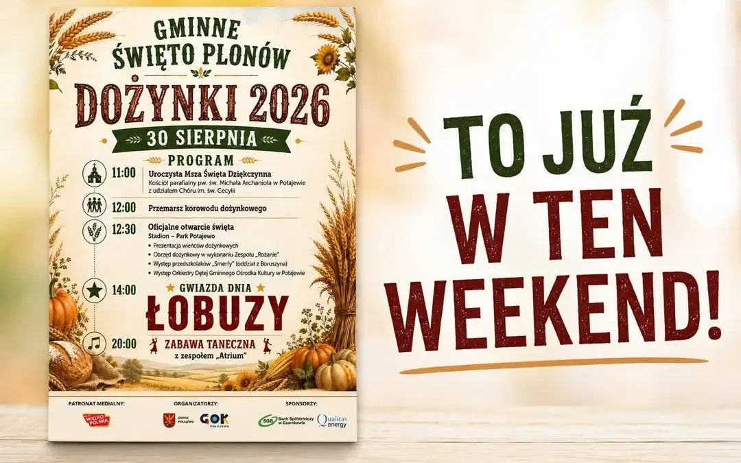 Dożynki Gminne w Połajewie 2026 – święto plonów z gwiazdą wieczoru