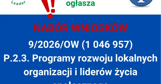 Nabór wniosków dla lokalnych organizacji – Notecka LGD ogłasza konkurs
