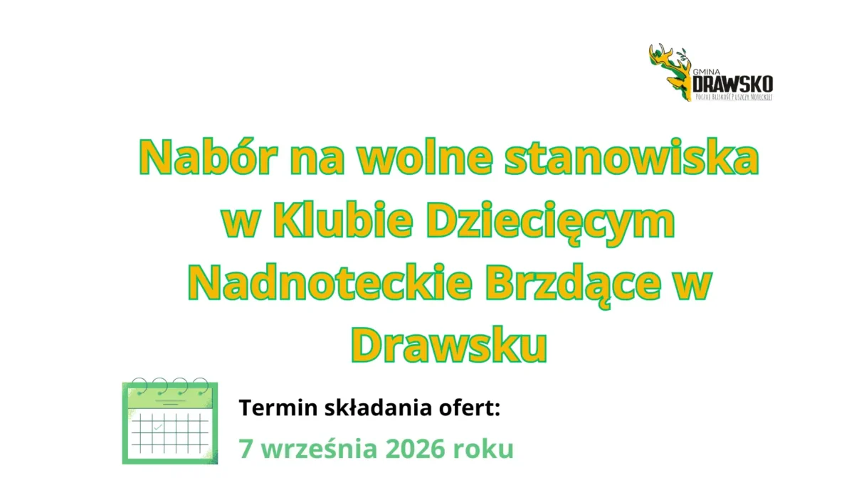 Klub Dziecięcy w Drawsku poszukuje opiekuna – oferta pracy z wynagrodzeniem 5060 zł