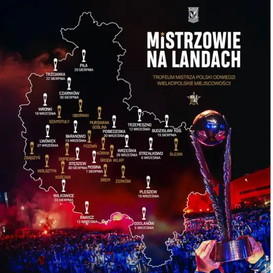 Lech Poznań z pucharem Mistrza Polski odwiedzi Trzciankę
