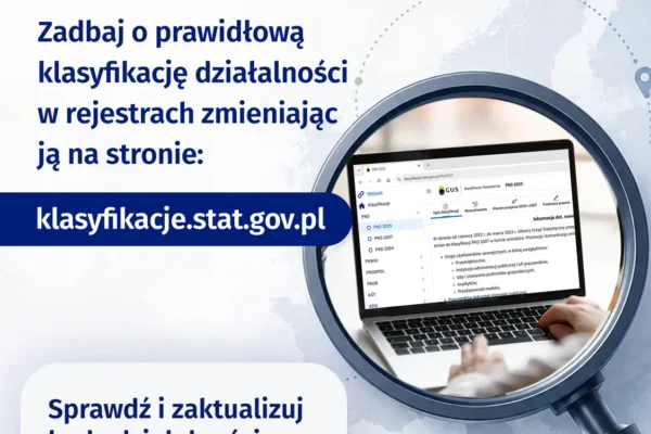 Przedsiębiorcy z gminy Lubasz: sprawdź swoje kody PKD przed końcem roku