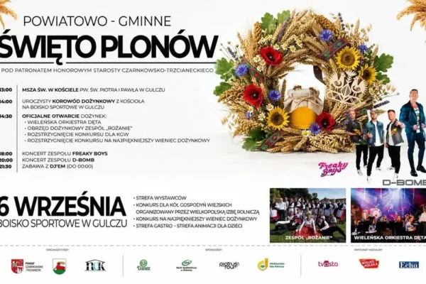 Święto Plonów w Gulczu już dziś! Dożynki, koncerty i atrakcje dla całych rodzin