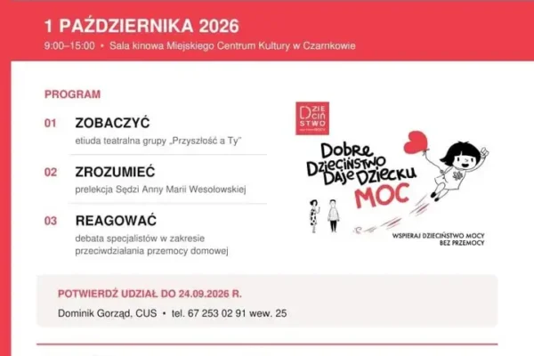 Konferencja „Dzieciństwo bez przemocy 2026” w Czarnkowie – 1 października