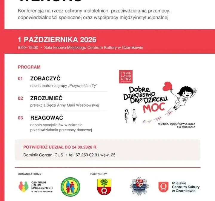 Konferencja „Dzieciństwo bez przemocy 2026” w Czarnkowie – 1 października