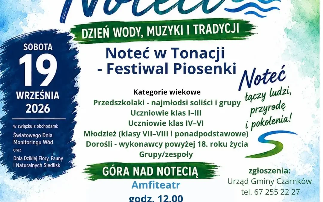 Święto Noteci w gminie Czarnków – festiwal piosenki, smaki KGW i rajd rowerowy