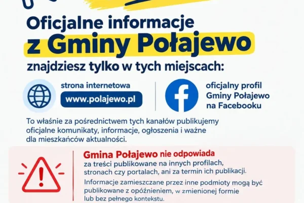 Gmina Połajewo wskazuje oficjalne źródła informacji. Sprawdź, gdzie szukać pewnych wiadomości