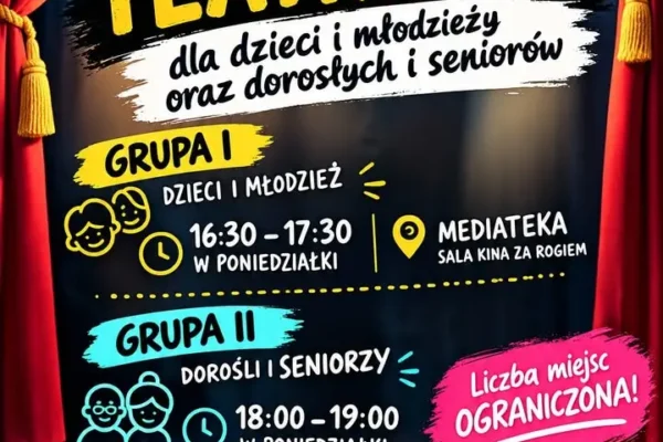 Warsztaty teatralne w Mediatece w Wieleniu – rusza nabór do dwóch grup