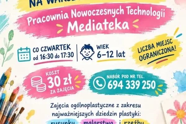 Kreatywne zajęcia plastyczne w Mediatece w Wieleniu – zapisy do końca września