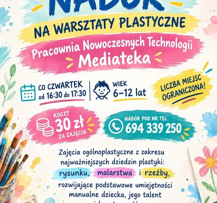Kreatywne zajęcia plastyczne w Mediatece w Wieleniu – zapisy do końca września