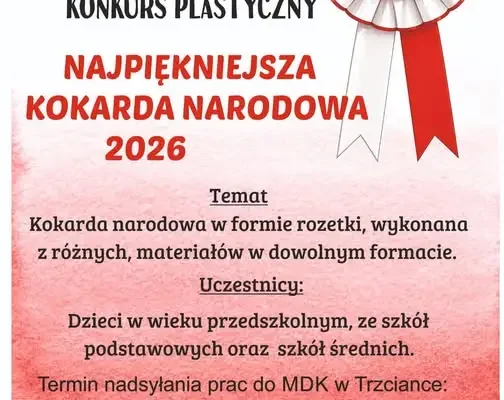 VII Powiatowy Konkurs Plastyczny w Trzciance – kokarda narodowa w formie rozetki