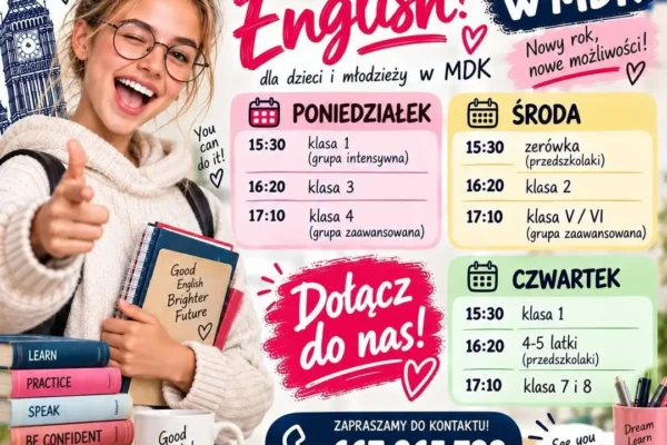 Nowy grafik zajęć dla dzieci i młodzieży w MDK Trzcianka