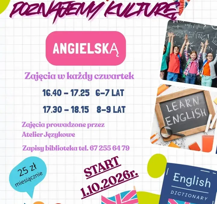 Zajęcia z kultury angielskiej w Bibliotece – start 1 października