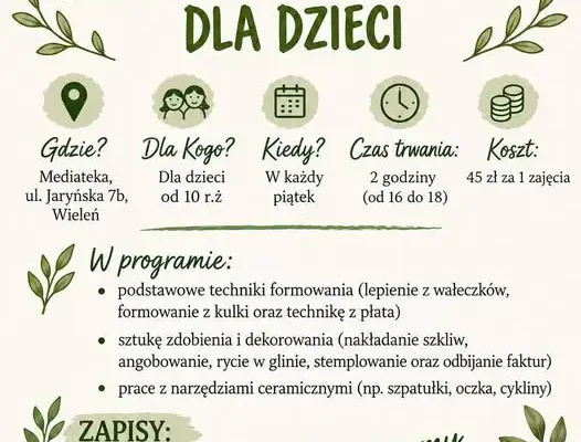 Warsztaty ceramiczne w Wieleniu – nabór trwa do końca września