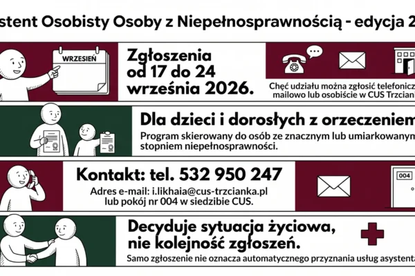 Trzcianka: ruszył nabór chętnych do programu „Asystent osobisty osoby z niepełnosprawnością” – edycja 2027